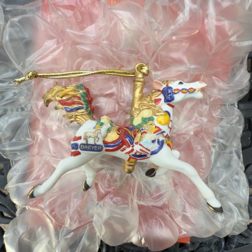 2000‎ Breyer Carousel Horse Ornament 700500 50th Anniversary Golden Christmas